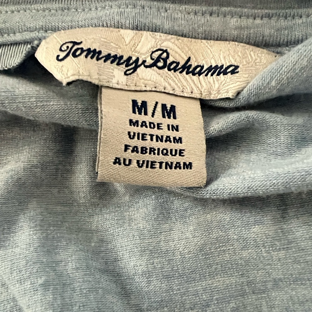 Tommy Bahama Sky Blue V-Neck Short Sleeve Top - Picture 4 of 4